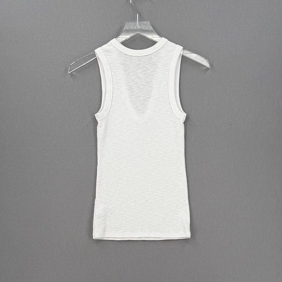 ENZA COSTA Textured Rib Sleeveless U Neck Tank Top Womens XS White Quite Luxury - Picture 5 of 16